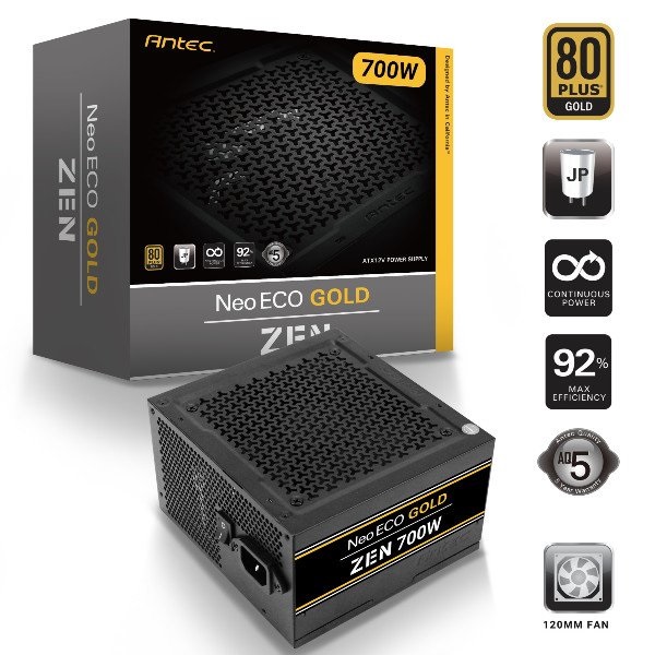 NE-700G | 700W - CERTIFICAZIONE 80+GOLD - FIXED CABLES - 5 ANNI GARANZIA