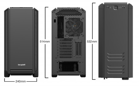 SILENT BASE 601 BK/BK | 2X 140MM - E/ATX - SILENT - 360MM RAD TOP