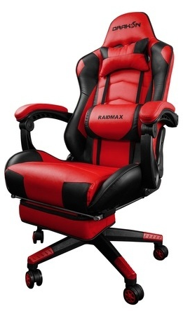 RAIDMAX DRAKON DK-709 | ROSSO/NERA - ECO PELLE - FOOTREST PAD - 150KG MAX LOAD